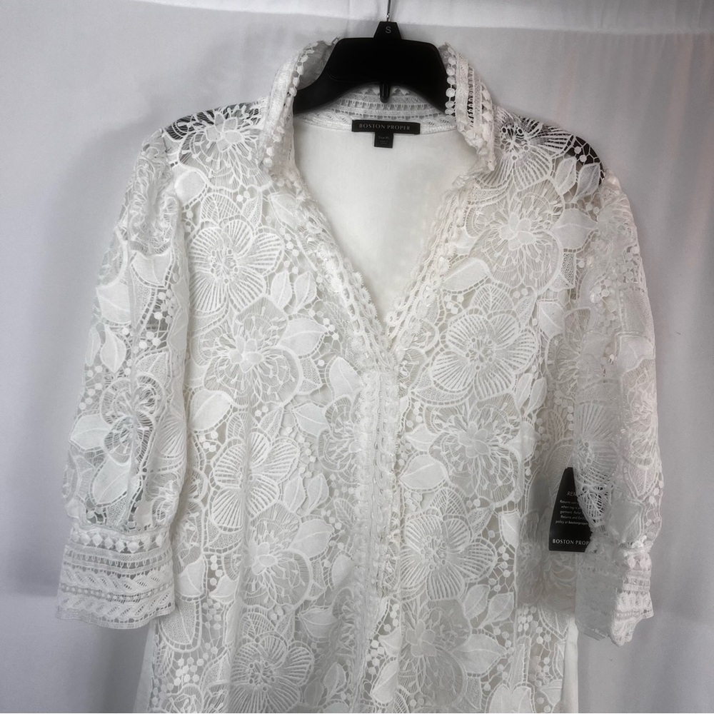 NEW Boston Proper Dress Coquette Cottage
Floral Romantic Lolita Lace White XL - Picture 3 of 16